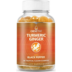 Turmeric Curcumin Gummies with Ginger | Dietary Supplement for Immune Health, Inflammation, Nausea, Vomiting