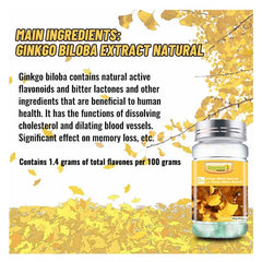 Ginkgo Biloba Capsule | Dietary Supplement for Blood Pressure, Blood Circulation, and Cardiovascular Health