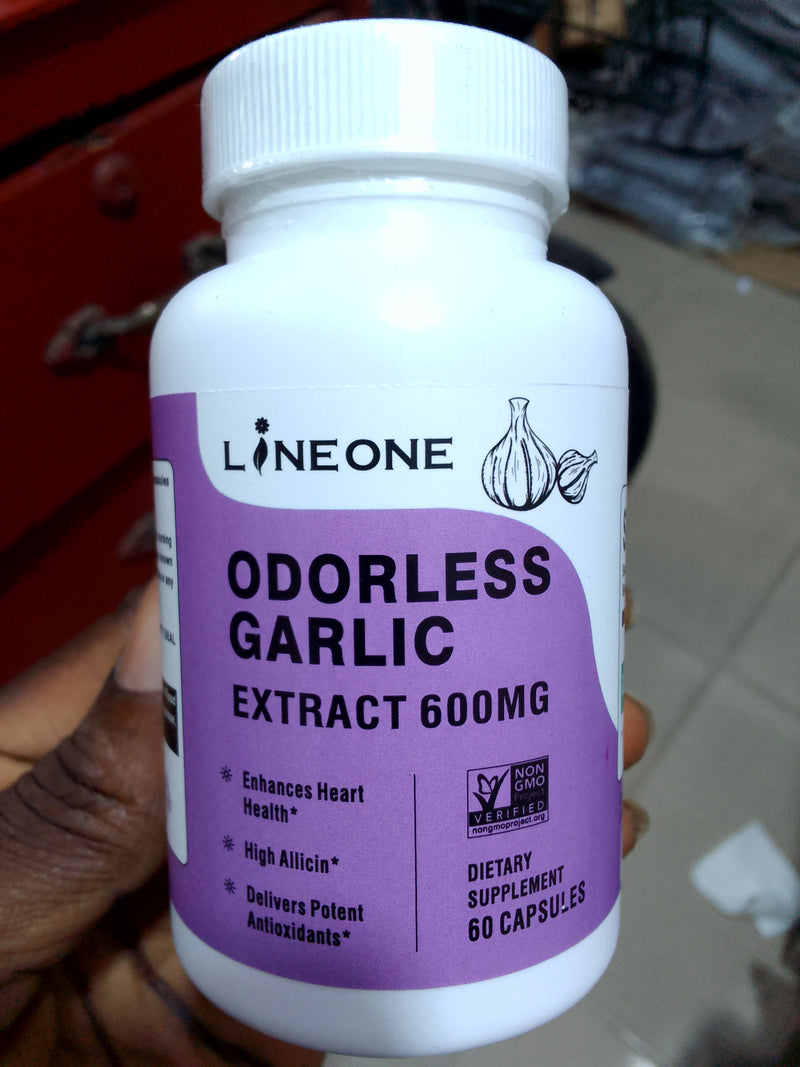 Odorless Garlic Capsules with Allicin (600mg) | Dietary Supplement for Cardiovascular, Anti-inflammation, Detoxification, Immunity, and Digestion