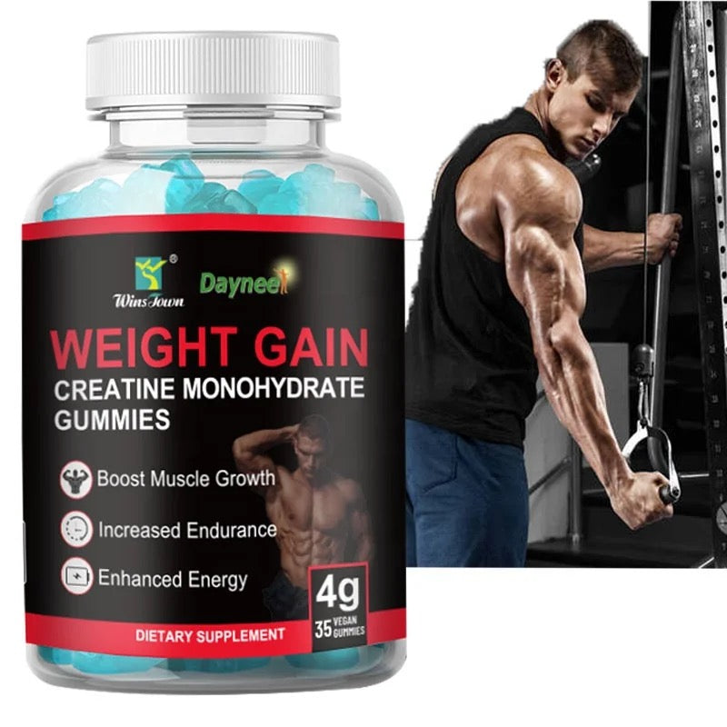 Weight Gain Gummies with Creatine Monohydrate (35 gummies, 2500mg Creatine Monohydrate) | Dietary Supplement for Muscle, Energy, and Endurance