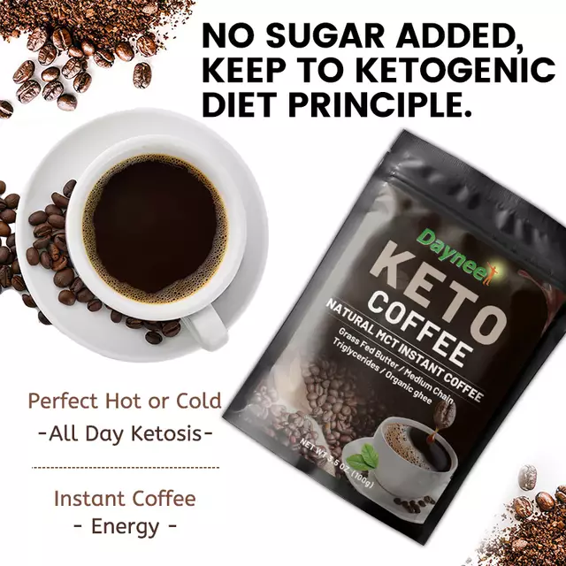 Keto Coffee with MCT Oil | Instant Coffee for Mental Alert, Energy Boost, and Brain Power