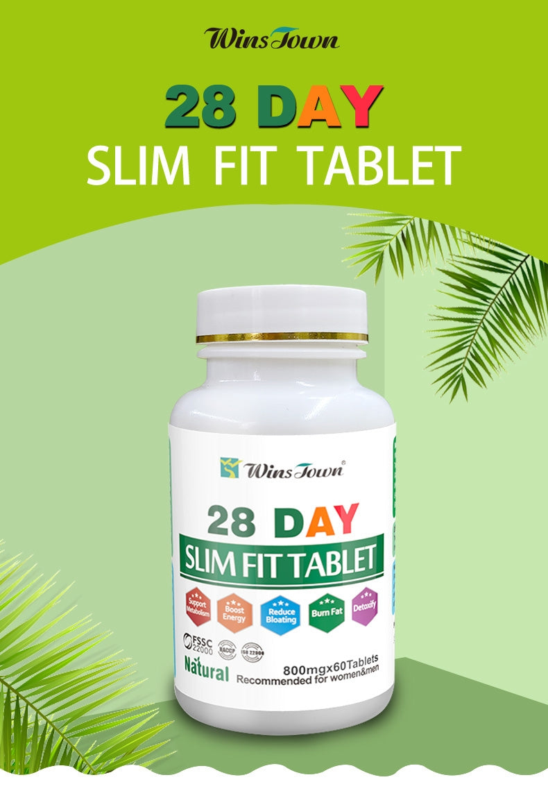 28 Day Slim Fit Tablet | Dietary Supplement for Weight Loss, Metabolism, Bloating, and Detoxification