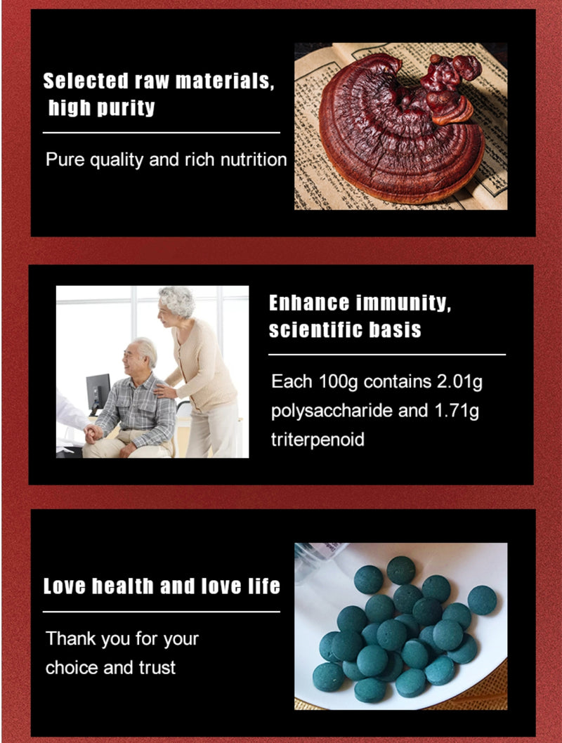 Ganoderma Lucidum Capsule | Dietary Supplement for Immunity, Anti-Aging, Cancer, Blood Sugar, and Depression