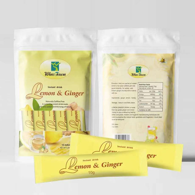 Lemon and Ginger Tea with Honey Herbal Tea for Cold, Cough, and Body