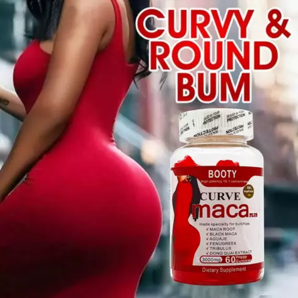 Curve Maca Plus Gummies (3000mg) | Dietary Supplement for Hips Enlargement, Butt Enhancement, and Hormonal Balance