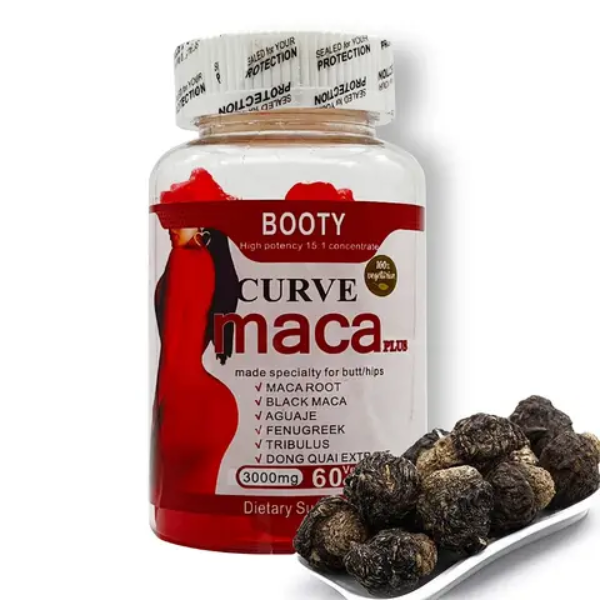Curve Maca Plus Gummies (3000mg) | Dietary Supplement for Hips Enlargement, Butt Enhancement, and Hormonal Balance