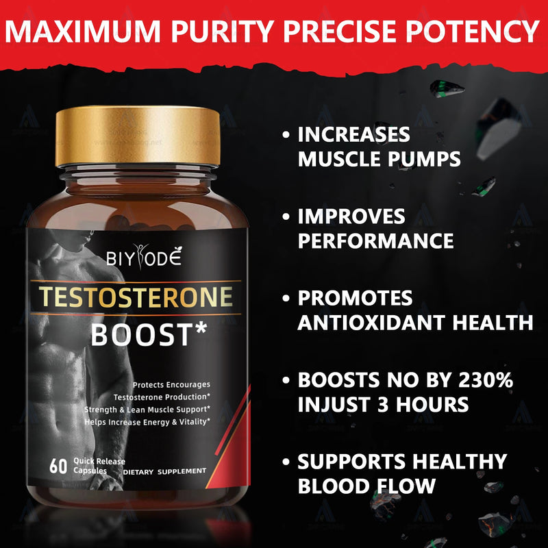 Testosterone Boost Capsules (1400mg) | Dietary Supplement for Testosterone, Energy, Muscle Building, and Sexual Performance