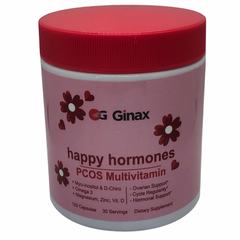 GINAX Happy Hormones & PCOS Multivitamin Capsules with Myo-Inositol, D-Chiro, Omega 3, and Magnesium Glycinate