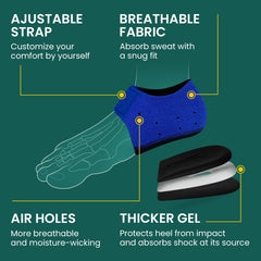 Welnove Heel Pads for Achilles Tendonitis, Heel Spurs, Plantar Fasciitis, Heel Bursitis, Heel Pain, and Cracked Heels (2 pieces)