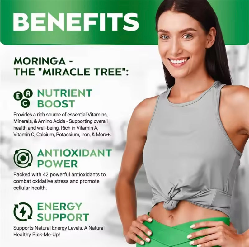 Moringa Capsule (800mg) | Dietary Supplement for Digestion, Bone & Joint, Sleep, Immunity, Energy, Skin, and Cognition