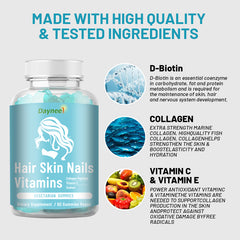 Biotin Gummies with Collagen and Vitamins | Beauty Supplement for Hair, Skin and Nail Care