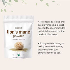 Lion’s Mane Mushroom Powder (454g size, 1.5g Lion’s mane extract) | Dietary Supplement for Brain, Memory, Cognition