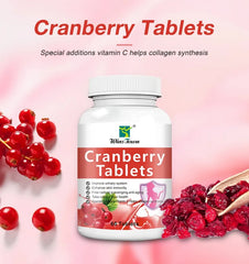 Cranberry Tablet with Vitamin C | Dietary Supplement for Beauty, Urinary System, and Regulating Blood Fat