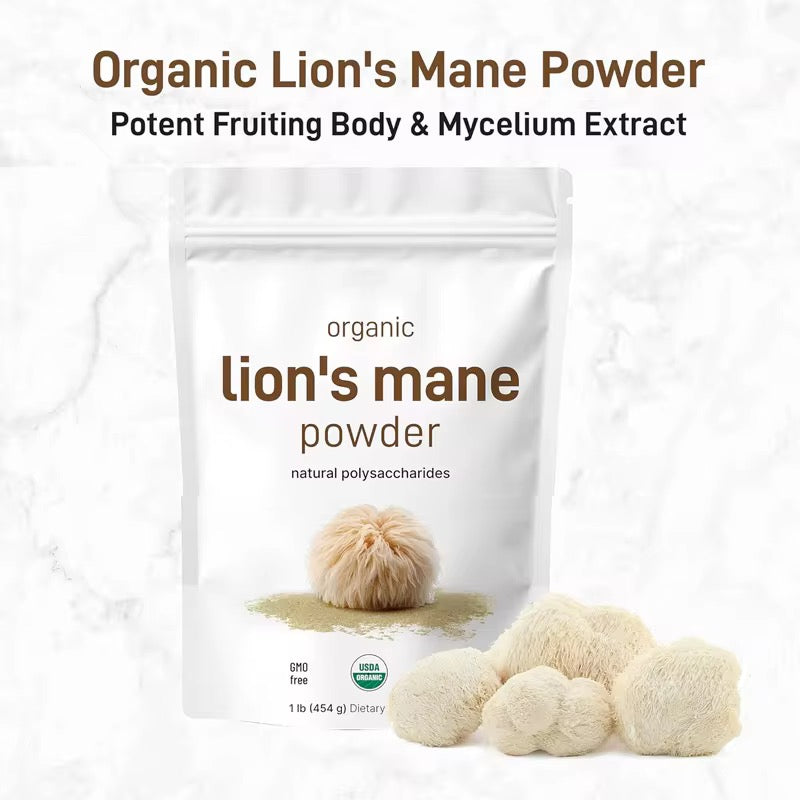 Lion’s Mane Mushroom Powder (454g size, 1.5g Lion’s mane extract) | Dietary Supplement for Brain, Memory, Cognition