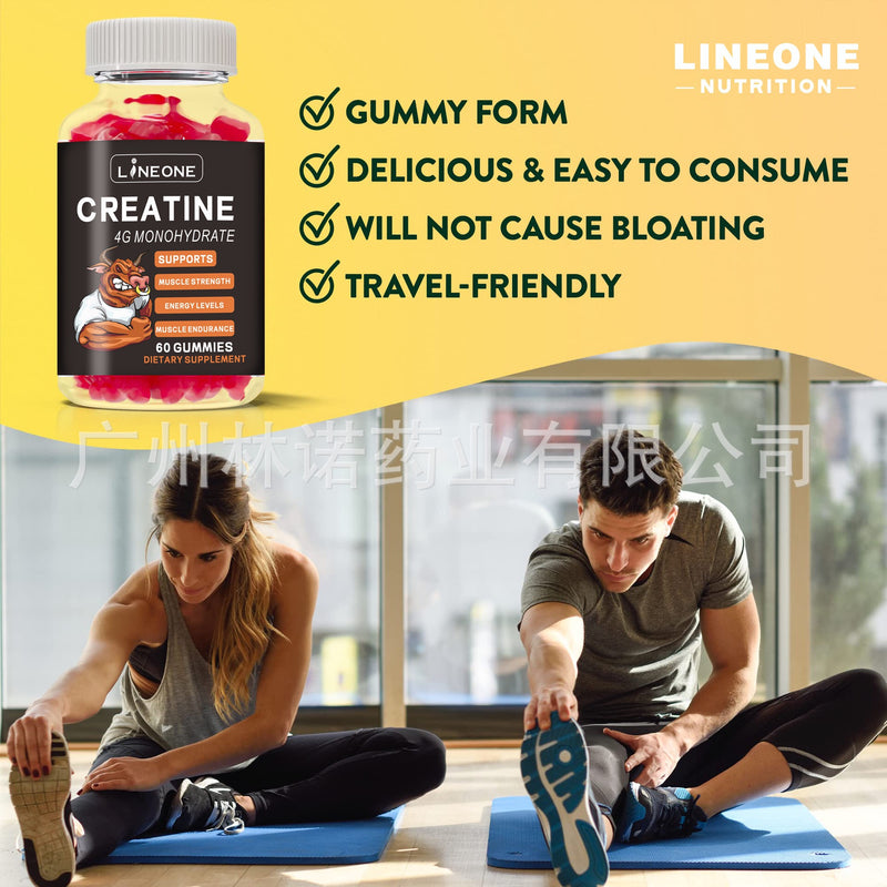 Creatine Monohydrate Gummies (4g) | Dietary Supplement for Muscle Mass, Energy, Muscle Recovery, and Endurance