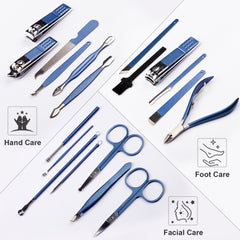 Manicure and Pedicure Tools Set with Facial Care (19 tools)