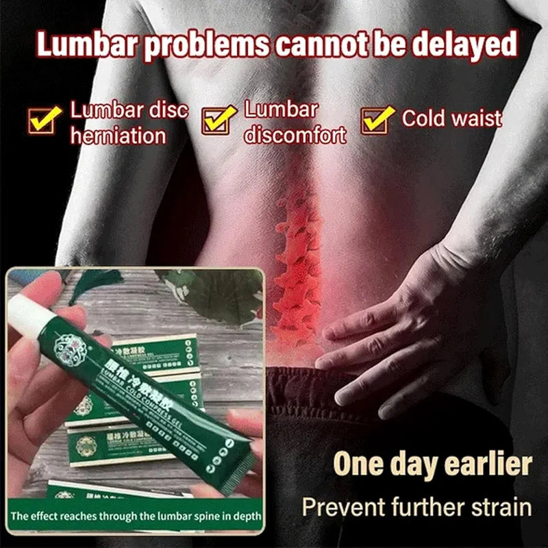 Lumbar Cold Compress Gel (20 grams) | Topical Gel for Lumbar Strain, Soreness, Numbness and Pain