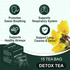 BetterLungs Detox Tea with Mullein, Thyme, and Rooibos | Herbal Tea for Lungs and Respiratory Health