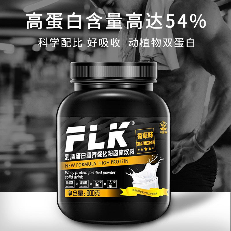 FLK Whey Protein Nutritional Fortified Powder (600g size, 32.5g protein, Vanilla flavor)