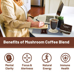Mushroom Coffee with Chaga and Lion's Mane | Instant Coffee for Energy, Focus, Memory, Gut Health and Immunity