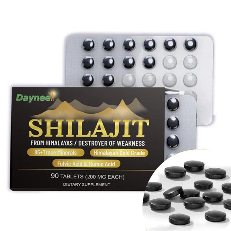 Himalayan Shilajit Tablet with Fulvic and Humic Acid (90 tablets, 200mg, 85+ Trace Minerals)