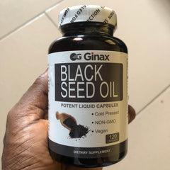 GINAX Black Seed Oil Capsules (120 softgels, 1000mg) | Dietary Supplement for Heart, Blood Sugar, Respiratory, Skin, Digestion, and Immunity