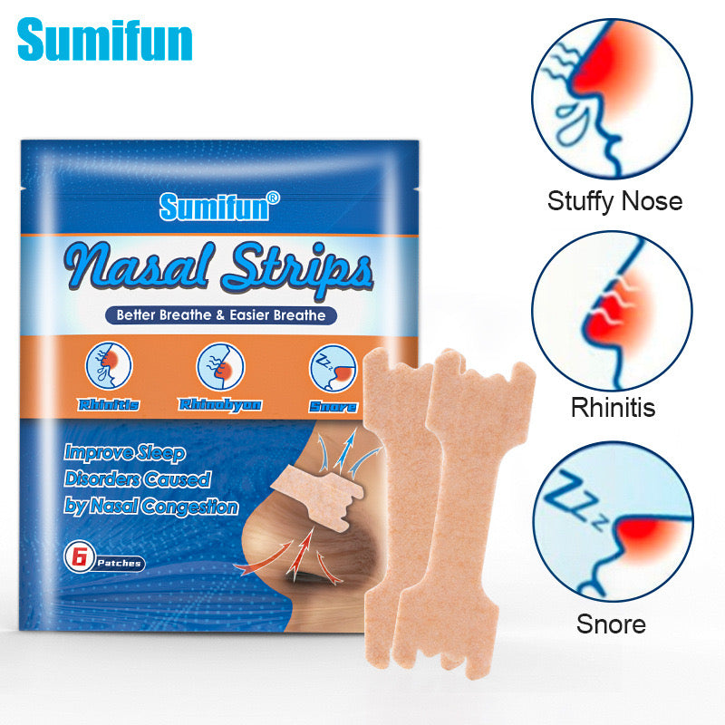 Nasal Strips (6 patches) | Nasal Strips for Snoring, Better Sleep, Nasal Congestion, Rhinitis, and Runny Nose