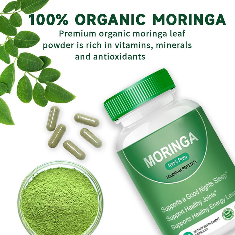 Moringa Capsule (800mg) | Dietary Supplement for Digestion, Bone & Joint, Sleep, Immunity, Energy, Skin, and Cognition