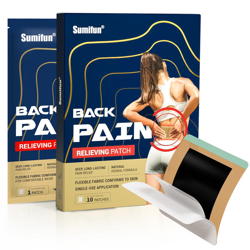 Sumifun Back Pain Relieving Patch with Menthol and Camphor (10 patches) | Medicated Patch for Back Pains, Muscle Soreness, and Joint Pains