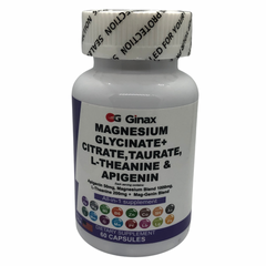 GINAX 16-in-1 Magnesium Blend Capsules — Magnesium (Glycinate, Malate, Taurate, Citrate, and Oxide), Vitamin B6, Zinc, L-Theanine, Chamomile, Apigenin, L-Tryptophan, 5-HTP, GABA, Passion Flower, Lemon Balm, L-Glycine, and Ashwagandha