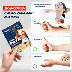 Sumifun Back Pain Relieving Patch with Menthol and Camphor (10 patches) | Medicated Patch for Back Pains, Muscle Soreness, and Joint Pains