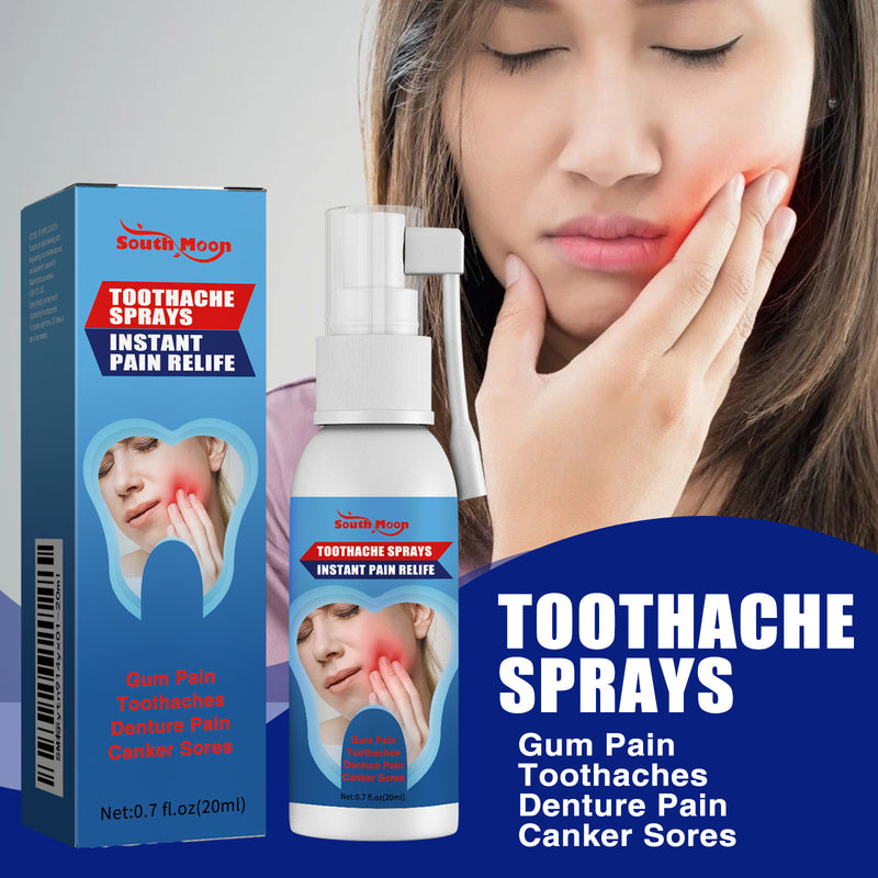 SOUTH MOON Toothache Sprays (20ml) | Medicated Spray for Gum Pain, Toothaches, Denture Pain, and Canker Sores