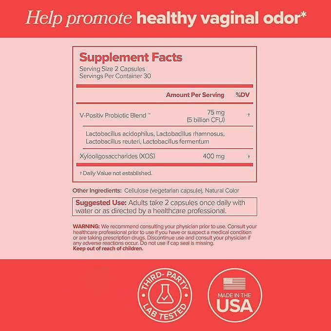 Vaginal Probiotic Capsule | Dietary Supplement for Vaginal pH Levels, Vaginal Odor, Vaginal Discharge, and Yeast Balance