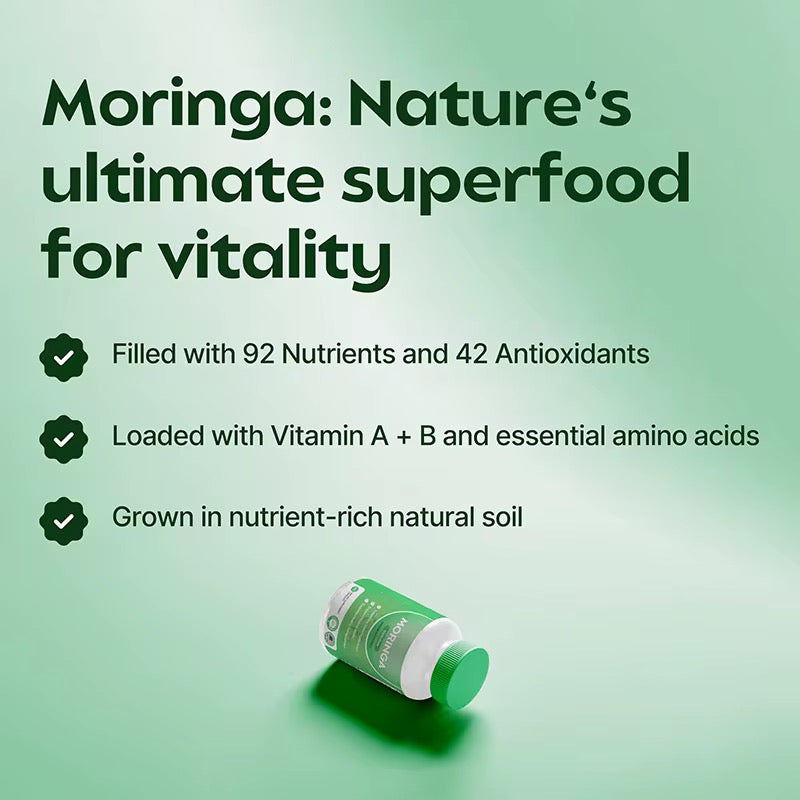 Moringa Capsule (800mg) | Dietary Supplement for Digestion, Bone & Joint, Sleep, Immunity, Energy, Skin, and Cognition