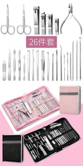 26-Piece Manicure and Pedicure Set with Travel Case | Stainless Steel Nail Clippers Kit