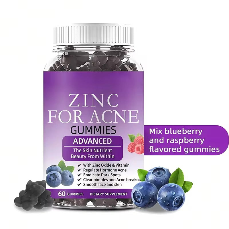 Zinc for Acne Gummies | Dietary Supplement for Pimples, Dark Spots, Acne Breakout