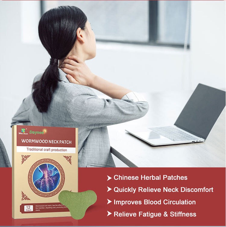 Wormwood Neck Patch (12 patches) | Medicated Patch for Neck Pain, Joint Swelling, and Neck Discomfort