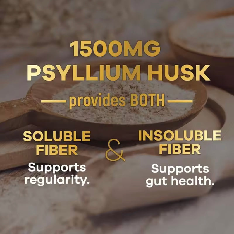 Psyllium Fiber Capsules (1500mg) | Dietary Supplement for Digestion, Bowel Movement, and Regularity Support