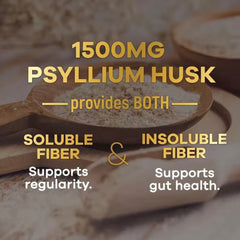 Psyllium Fiber Capsules (1500mg) | Dietary Supplement for Digestion, Bowel Movement, and Regularity Support