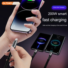 200W 3-in-1 Super Fast Charging Cable (1.8 and 2.0 meters)