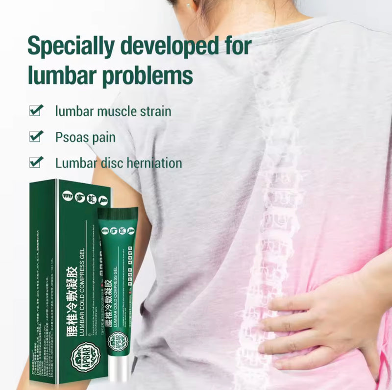 Lumbar Cold Compress Gel (20 grams) | Topical Gel for Lumbar Strain, Soreness, Numbness and Pain