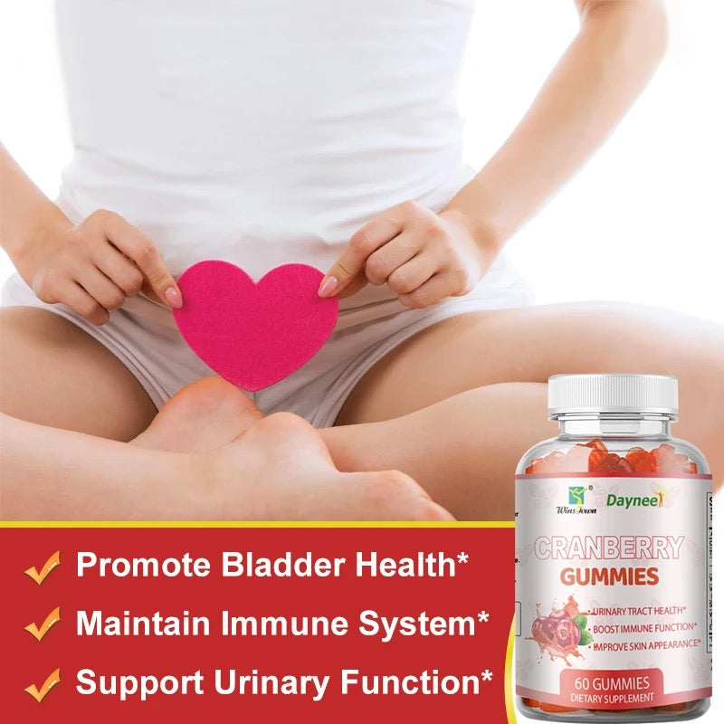 Cranberry Gummies | Dietary Supplement for Urinary Tract, Detox, Immunity, and Skin Health