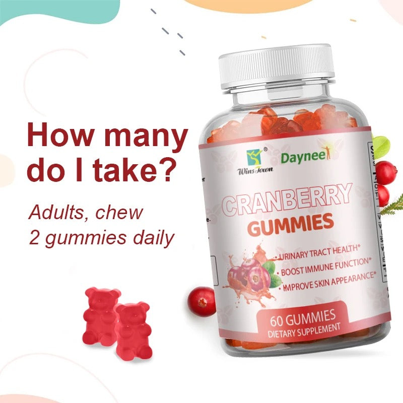 Cranberry Gummies | Dietary Supplement for Urinary Tract, Detox, Immunity, and Skin Health