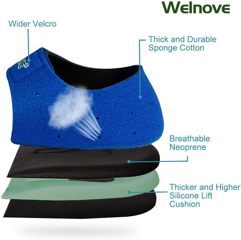 Welnove Heel Pads for Achilles Tendonitis, Heel Spurs, Plantar Fasciitis, Heel Bursitis, Heel Pain, and Cracked Heels (2 pieces)