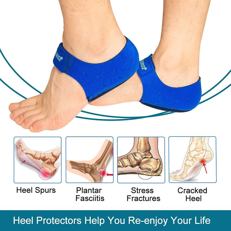 Welnove Heel Pads for Achilles Tendonitis, Heel Spurs, Plantar Fasciitis, Heel Bursitis, Heel Pain, and Cracked Heels (2 pieces)