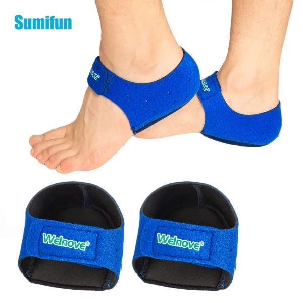 Welnove Heel Pads for Achilles Tendonitis, Heel Spurs, Plantar Fasciitis, Heel Bursitis, Heel Pain, and Cracked Heels (2 pieces)