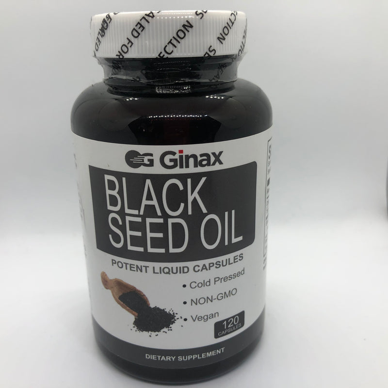 GINAX Black Seed Oil Capsules (120 softgels, 1000mg) | Dietary Supplement for Heart, Blood Sugar, Respiratory, Skin, Digestion, and Immunity