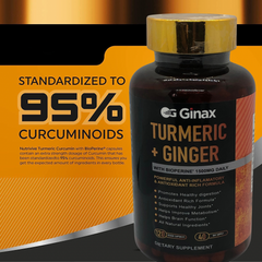 GINAX Turmeric Curcumin Capsules with Ginger and Black Pepper (120 capsules, 1965mg)