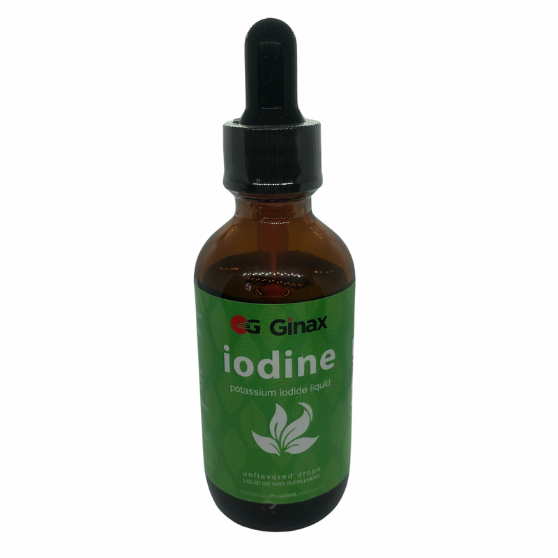 GINAX Iodine Drops (60ml, 250mcg, unflavored) | Dietary Supplement for Thyroid, Energy, Metabolism, and Immunity