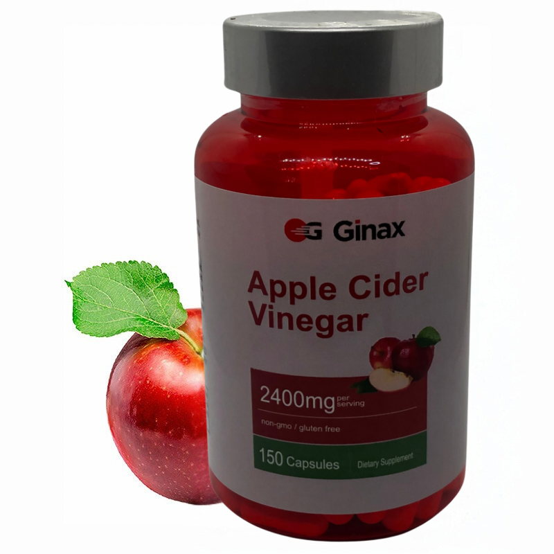 GINAX Apple Cider Vinegar Capsules (150 capsules, 2400mg) | Dietary Supplement for Digestion, Weight Loss, Detoxification, Blood Sugar, Skincare, Heart, and Immunity